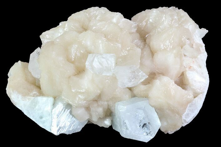 Zoned Apophyllite Crystals With Stilbite - India #92245